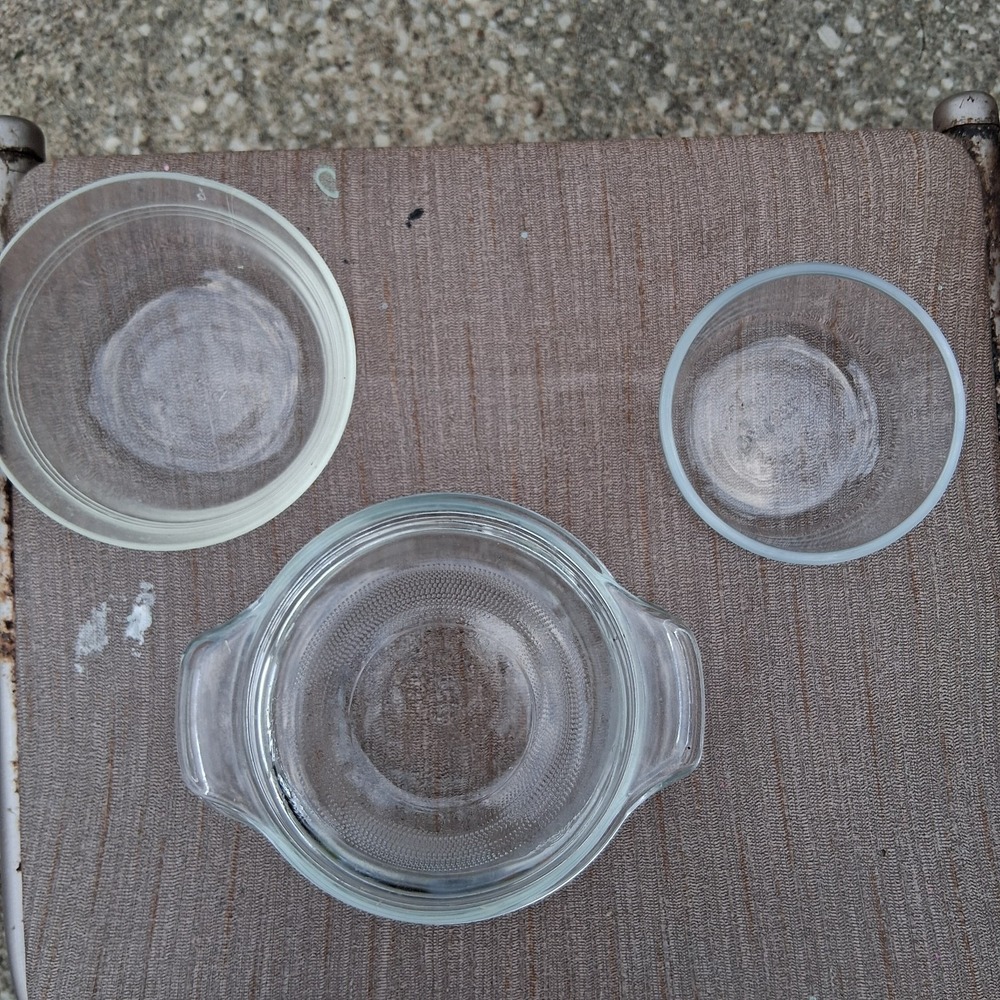 Small Clear Glass Bundle Pyrex Anchor Hocking 4 Pieces EUC